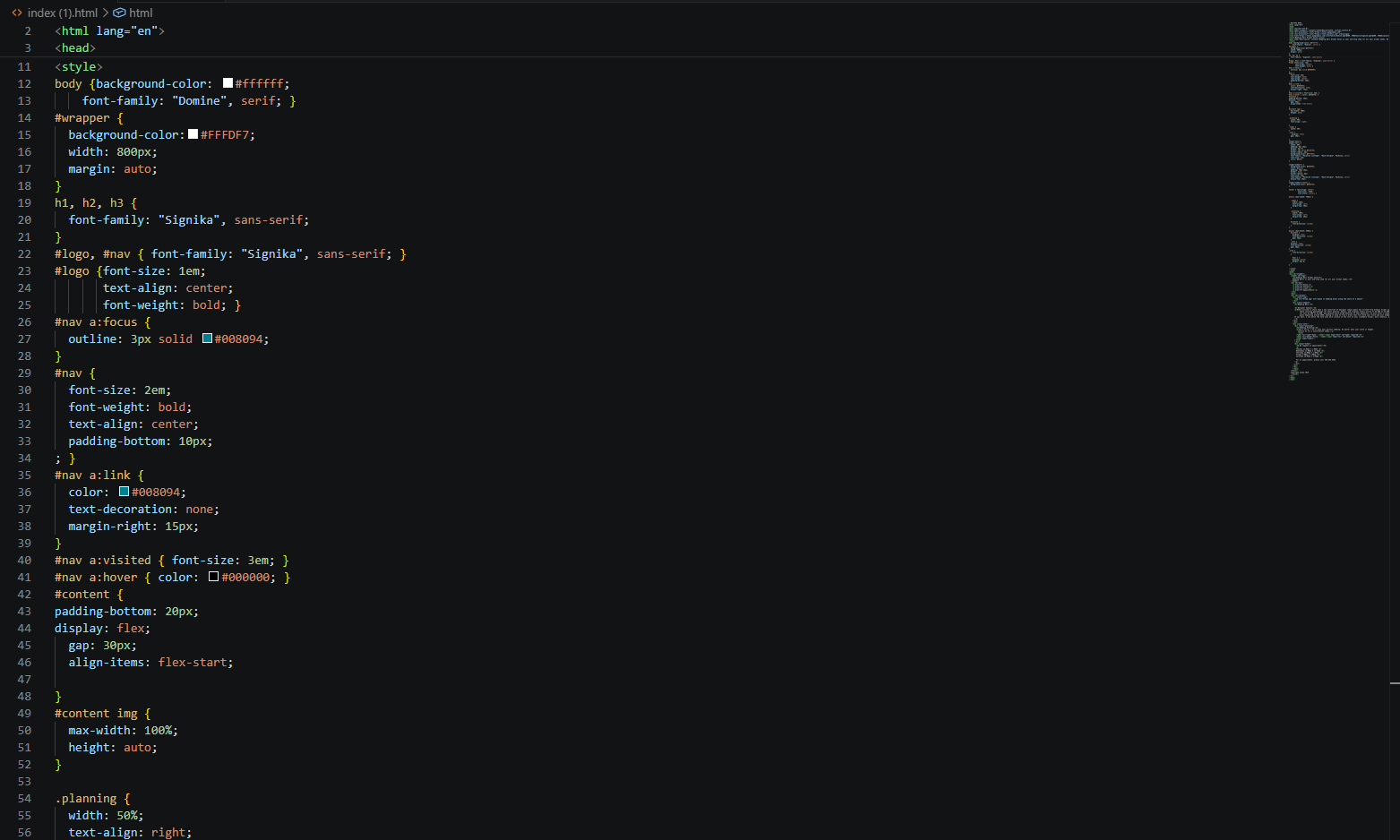 picture of CSS embeded in HTML